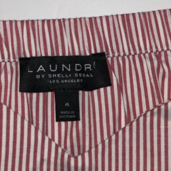 Laundry by Shelli Segal Red & White Striped Shirt - Picture 3 of 6